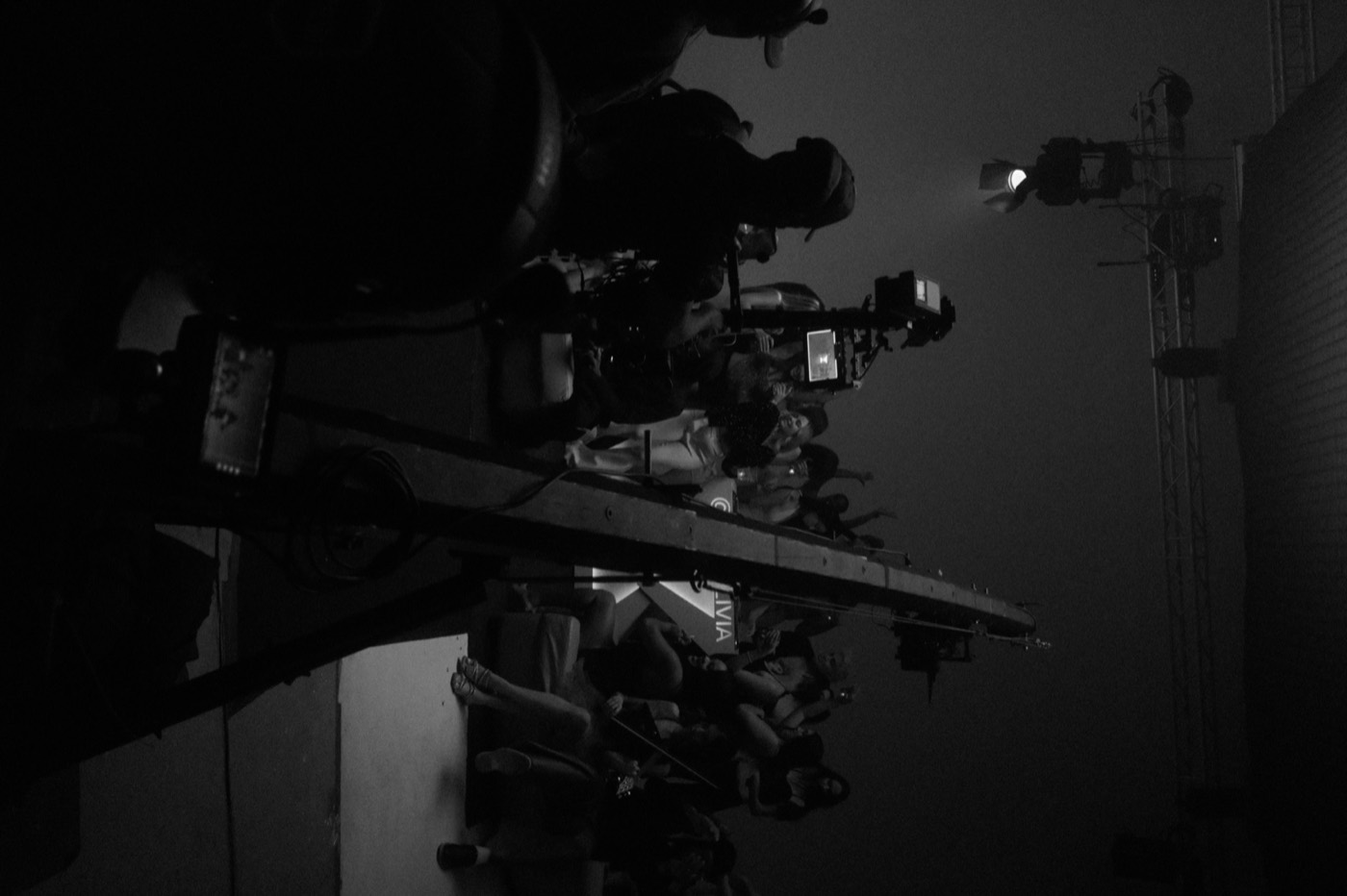 Steadicam operator, black and white